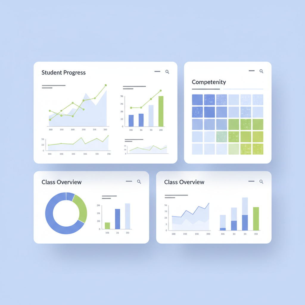 Lehrkräfte-Dashboard mit Lernstand der Klasse